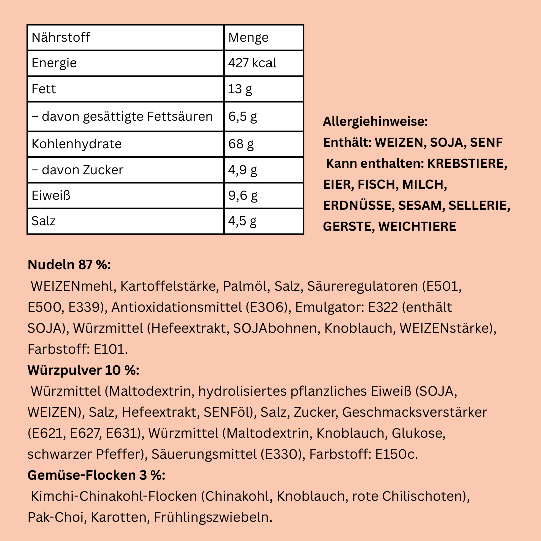 20x Nongshim Shin Kimchi Ramyun – 20er Pack (1 Karton) – Würzige Instant-Nudelsuppe mit Kimchi-Geschmack