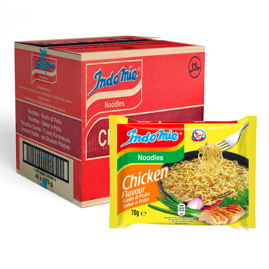 Indomie Chicken Instant Noodles – 40 x 70 g | Hühnergeschmack | Schnelle 3-Minuten-Nudelsuppe | Halal | Herzhaft & aromatisch