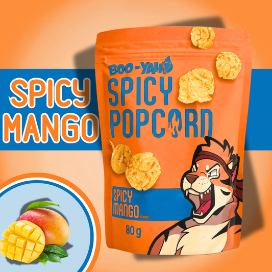 1x Boo-Yah Spicy Popcorn 80g – Verschiedene Sorten (Spicy Mango / Korean Fried Chicken / Spicy Caramel / Nori & Wasabi)