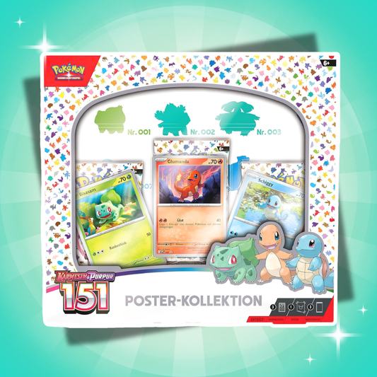 Pokémon Karmesin & Purpur 151 Poster Box Deutsch – 3 Booster + Promokarte + Poster