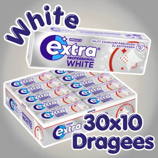 Wrigley's Extra Professional White Kaugummi 30 x 10 Dragees – Zuckerfreier Zahnpflege-Kaugummi
