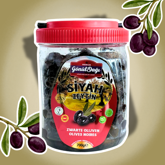Gönül Dağı Schwarze Oliven 700 g – Eingelegte schwarze Oliven in Salzlake mit Maisöl