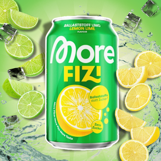 More Nutrition FIZI Lemon Lime 330 ml – Erfrischungsgetränk mit Zitronen-Limetten-Geschmack