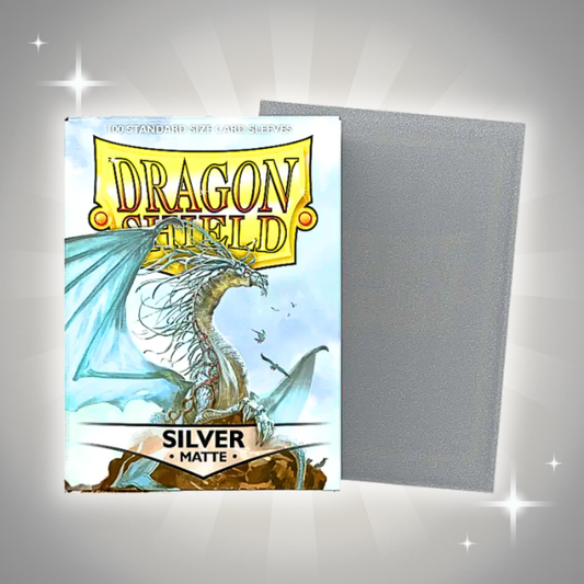 Dragon Shield Kartenhüllen – Silber, Matt, Standardgröße, 100 Stück pro Packung