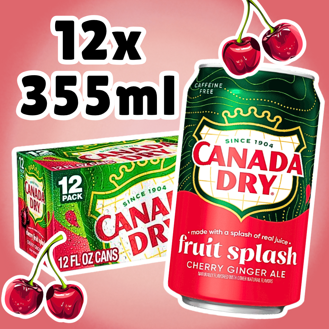 12x Canada Dry Cherry Fruit Splash Erfrischungsgetränk Kirschgeschmack koffeinfrei 12 x 355 ml
