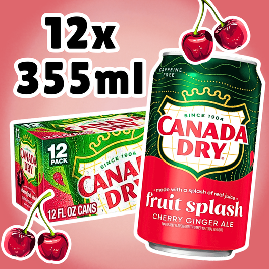 12x Canada Dry Cherry Fruit Splash Erfrischungsgetränk Kirschgeschmack koffeinfrei 12 x 355 ml