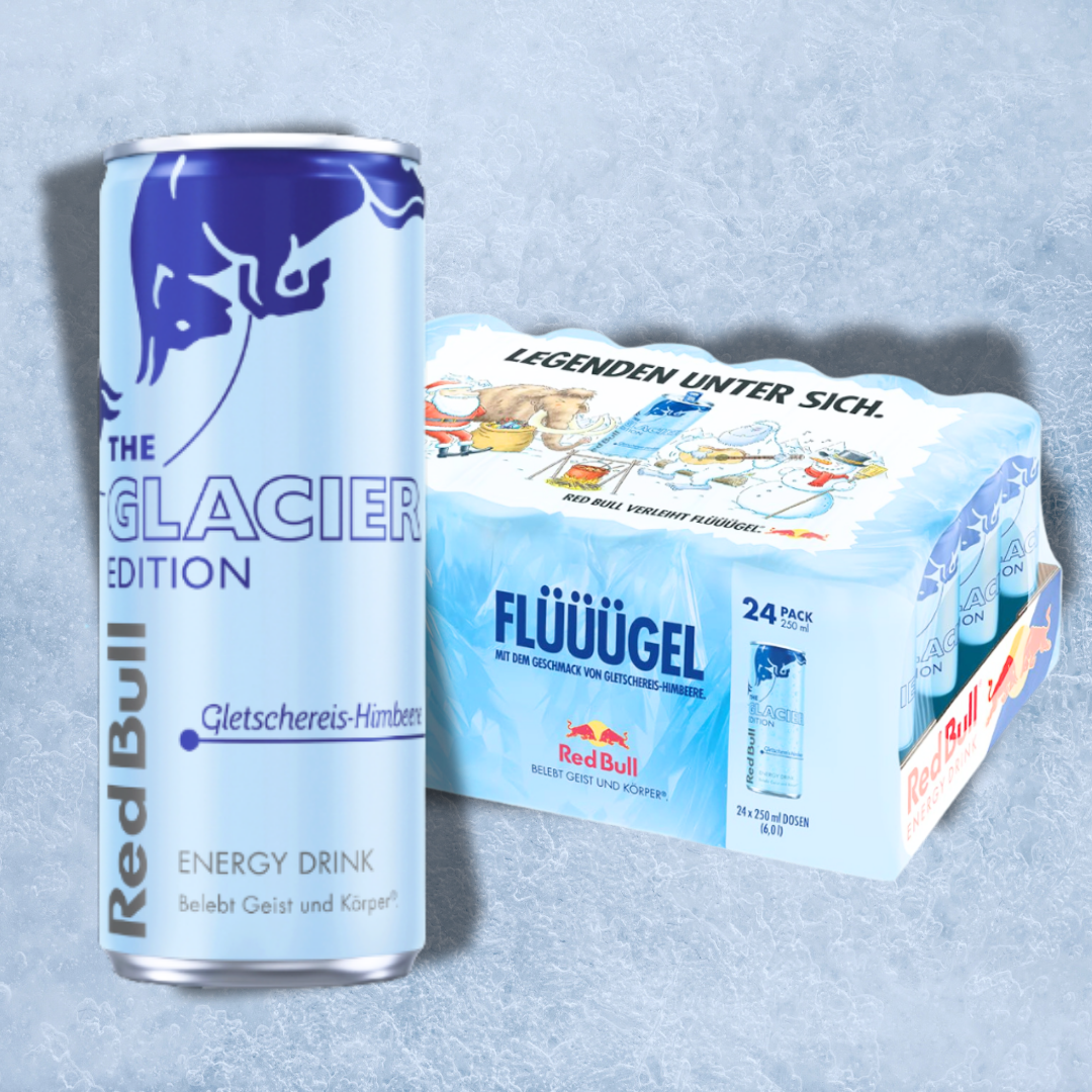 Red Bull Glacier Edition Gletschereis-Himbeere Energy Drink 250 ml – 24er Pack