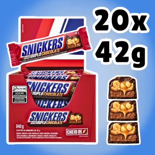 20x Snickers Duo Chocolate Riegel mit Erdnüssen & Karamell (20 x 42g)