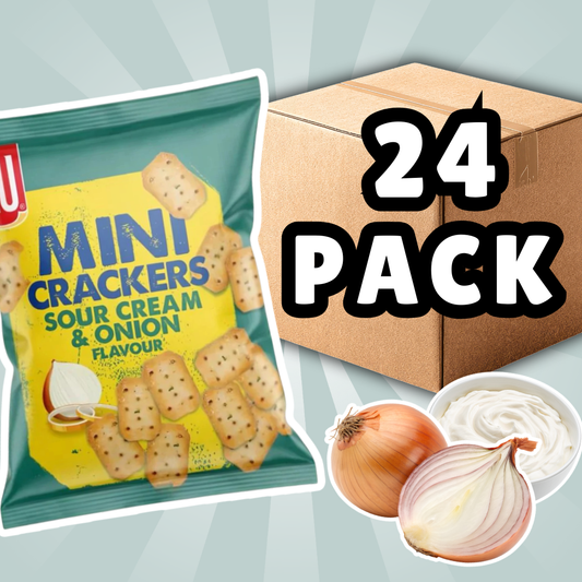 24x LU Mini Crackers Sour Cream & Onion – Knusprige Mini-Cracker mit Sauerrahm- & Zwiebelgeschmack, Vorteilspack