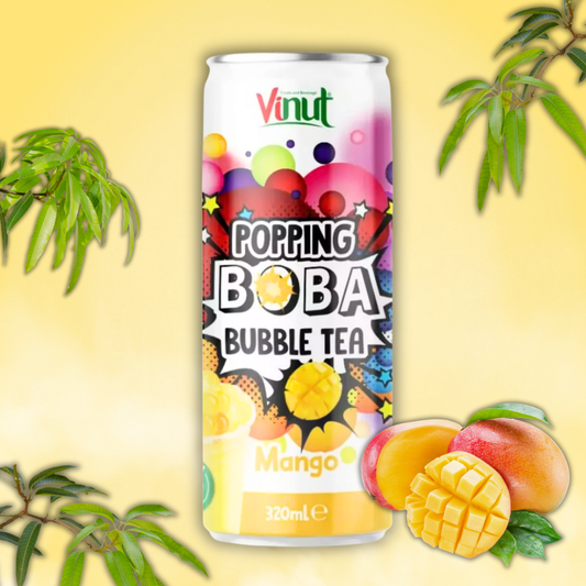 Popping Boba Bubble Tea Drink Mango – Erfrischender Tee mit Mango & Fruchtperlen, 320 ml
