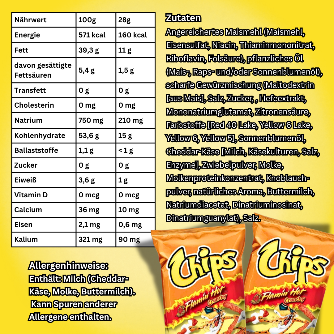 Crunchy Flamin Hot Mais-Snack Extra Scharf 227 g