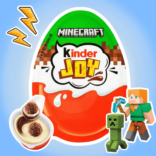 1x Kinder Joy Minecraft Überraschungsei mit Milchcreme & Kakao 20g