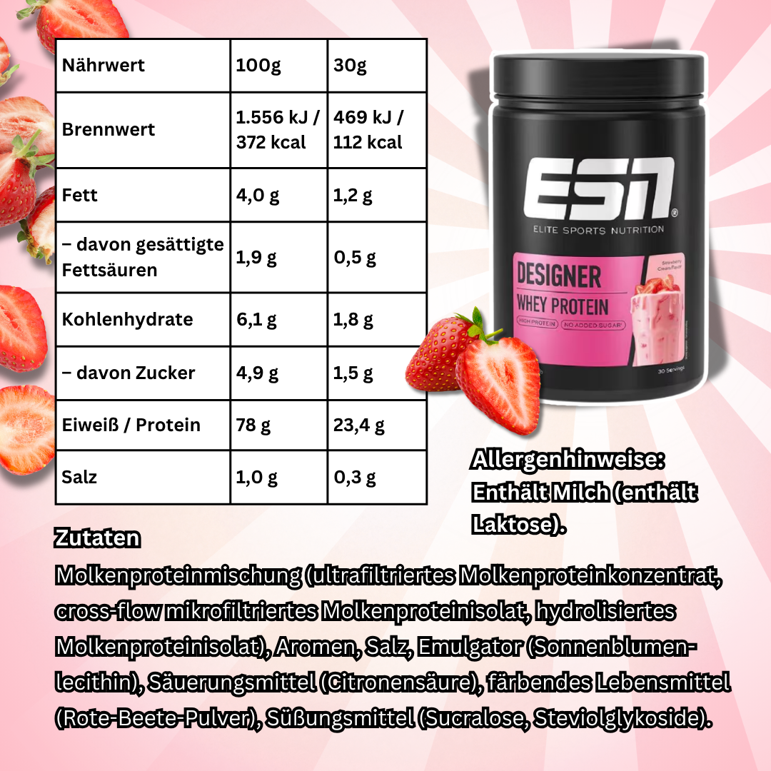 ESN Designer Whey Protein Pulver 908 g – Verschiedene Geschmacksrichtungen zur Auswahl