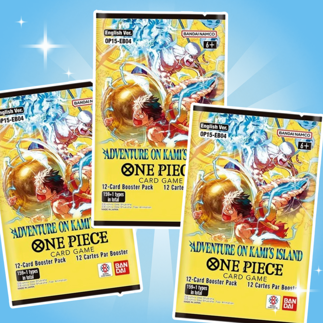 3x One Piece OP15-EB04 Sammelkarten Booster Packs Englisch – je 12 Zufällige Karten pro Pack