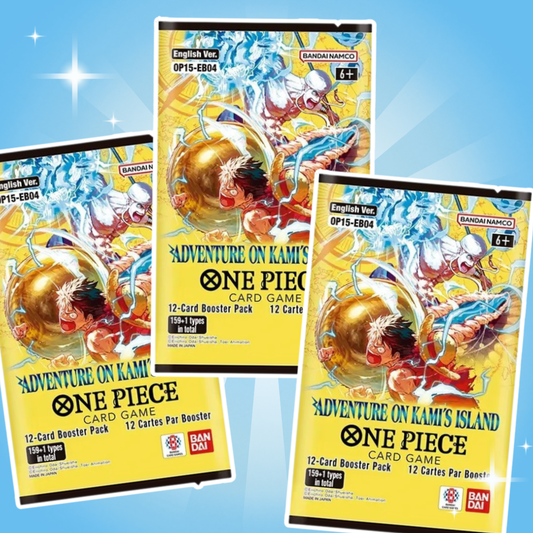 3x One Piece OP15-EB04 Sammelkarten Booster Packs Englisch – je 12 Zufällige Karten pro Pack