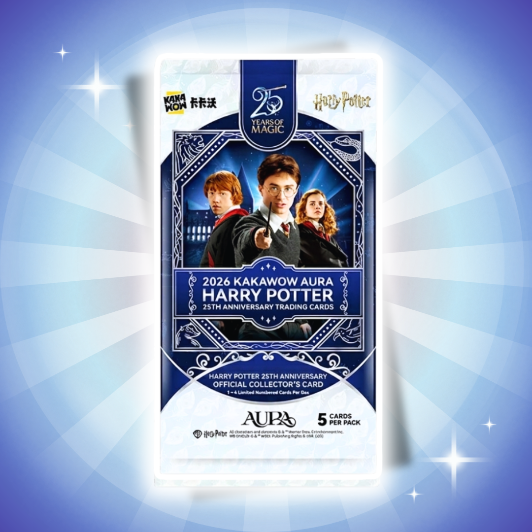 KAKAWOW 2026 AURA Harry Potter 25th Anniversary Trading Cards Box Englisch – 10 Booster Packs