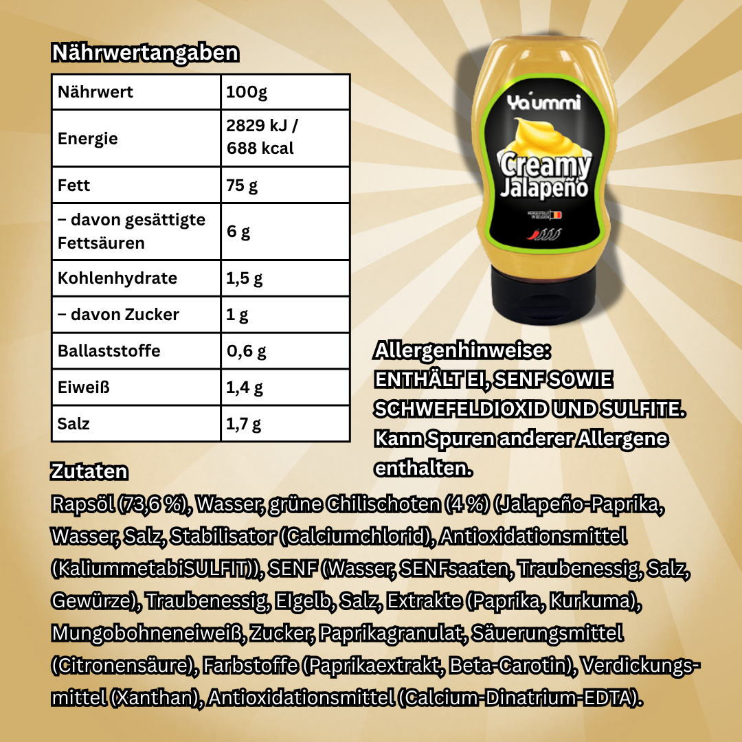 Ya'ummi Geschmacksvolle Sauce von Abu Goku Creamy Jalapeño Sauce 300ml