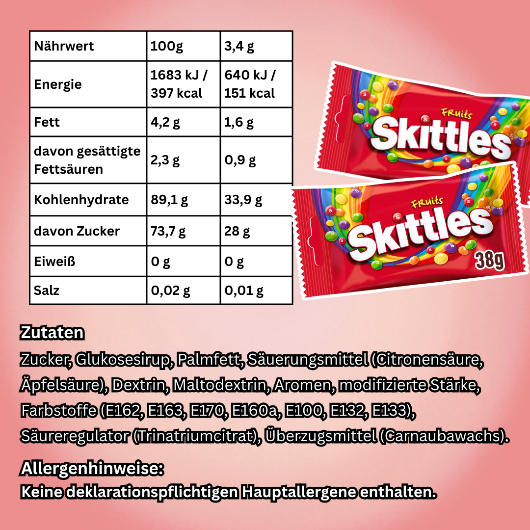 14x Skittles Original Fruits Bonbons – 14 x 38 g – Fruchtige Kaubonbons im Multipack