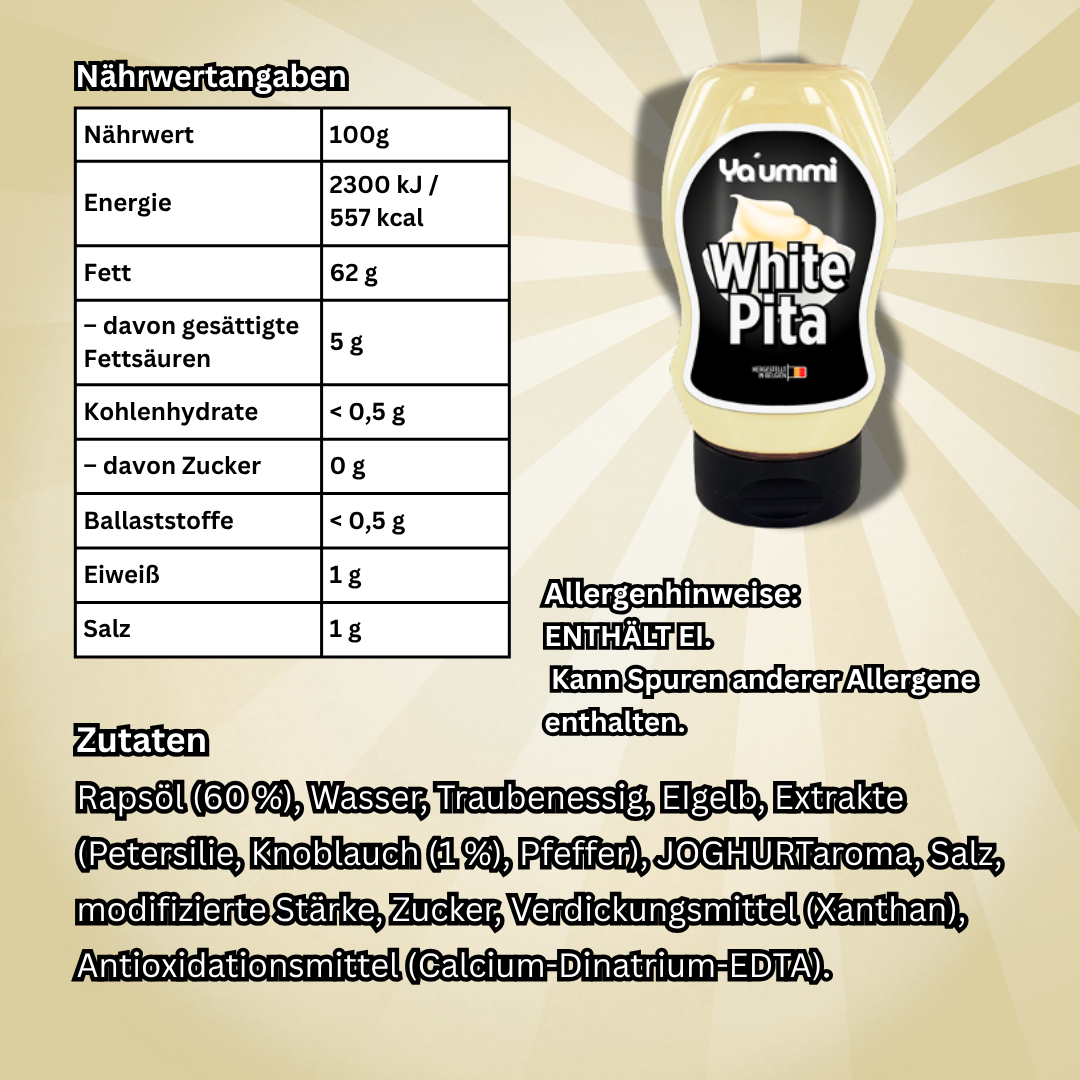 Ya'ummi Geschmacksvolle Sauce von Abu Goku White Pita Sauce 300ml