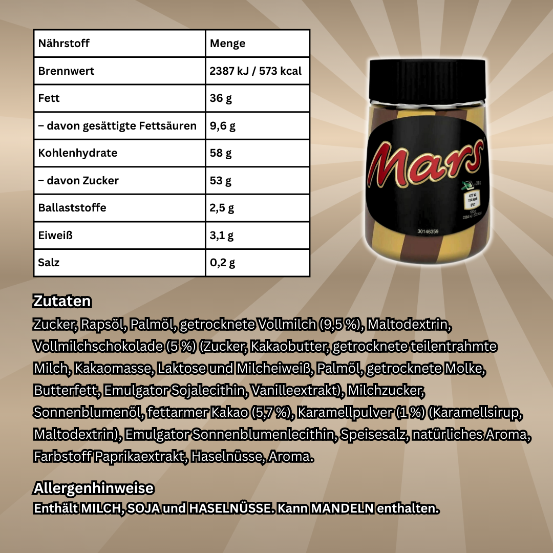 Mars Spread Schokoladencreme – Cremiger Brotaufstrich mit original Mars-Schokoladengeschmack, 350 g