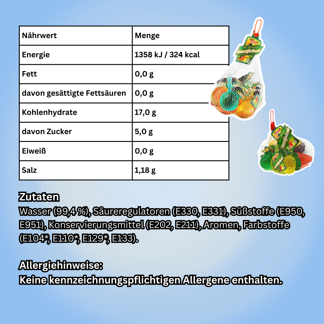 2x Fruit Splash Jelly Mix – Fruchtförmige Jelly Drinks im Netz, Bunte Candy-Fruchtgelees, 2x 330 ml