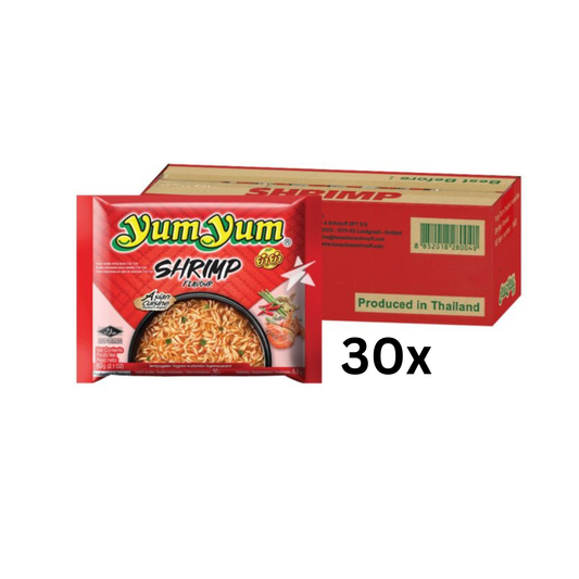Yum Yum Shrimp Instant Noodles – 30 x 60 g | Thailändische Garnelen-Nudelsuppe | Würzig & aromatisch | Halal | 3-Minuten-Instantnudeln