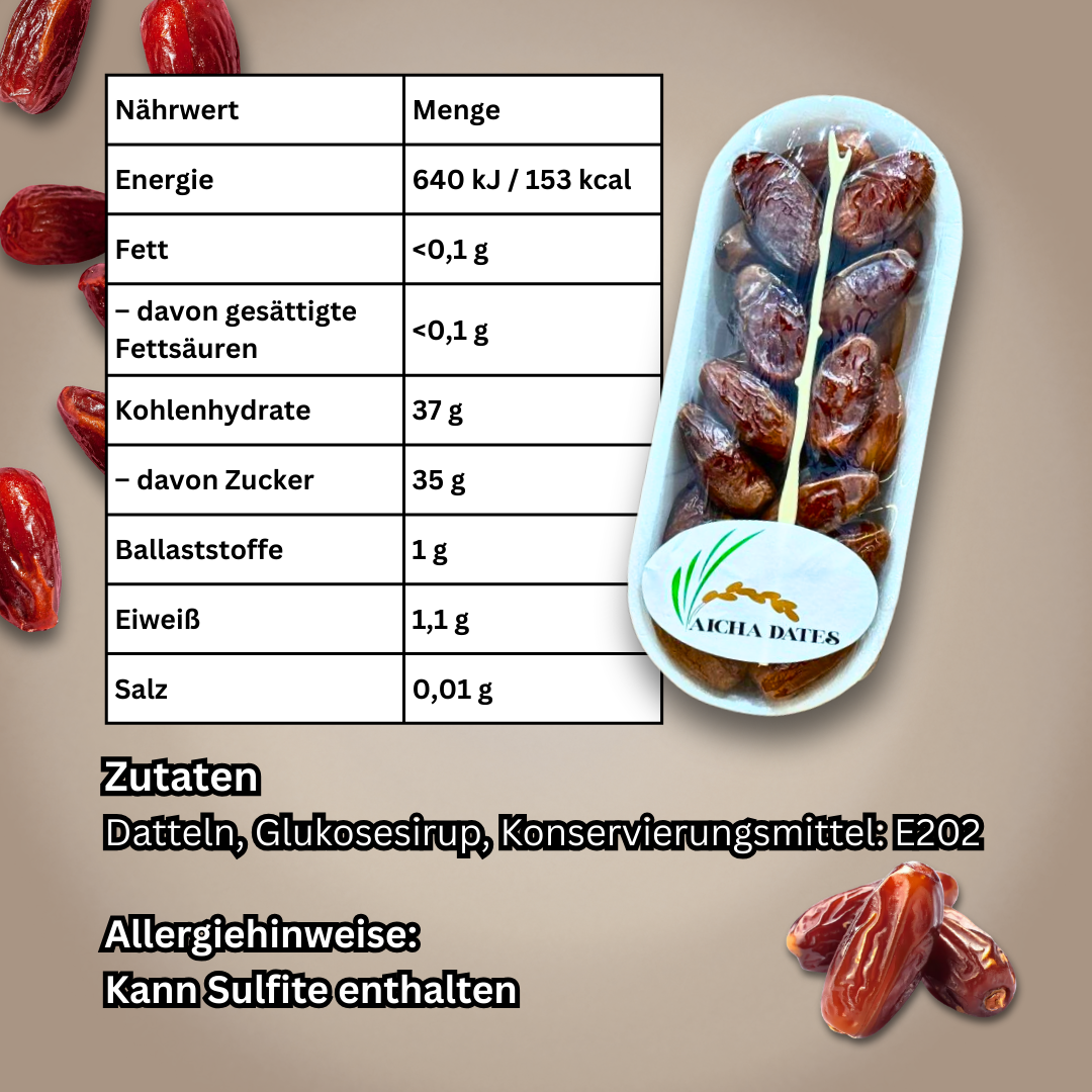 Datteln Deglet Nour Aicha – Süße Trockenfrüchte, 200g