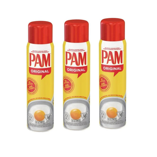 3 x PAM Original Cooking Spray (je 170g) | Fettfreies Antihaft-Spray zum Braten, Backen & Grillen | Kalorienfreies Ölspray für einfaches Lösen