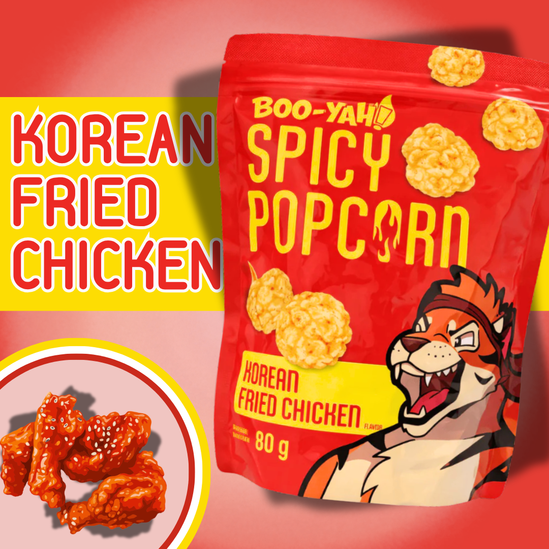 1x Boo-Yah Spicy Popcorn 80g – Verschiedene Sorten (Spicy Mango / Korean Fried Chicken / Spicy Caramel / Nori & Wasabi)