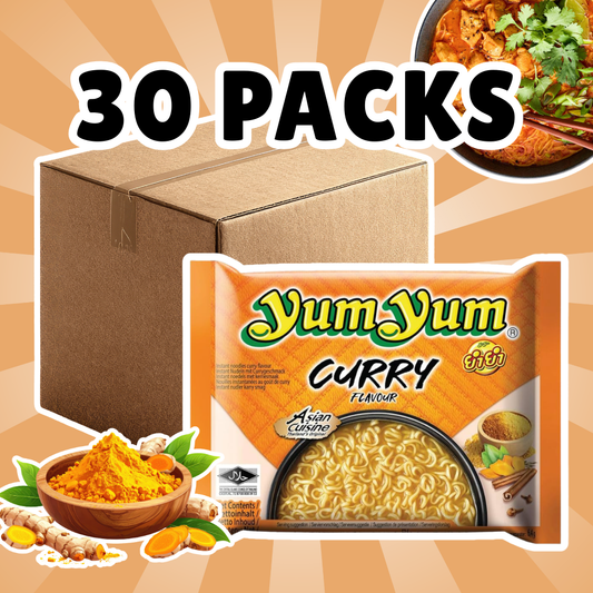30x Yum Yum Instant Nudeln Curry Geschmack – Würzige Asia-Nudelsuppe, Schnelle Zubereitung, 30x60 g