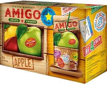 Amigo Softdrink „Apple“ – 8 x 200 ml | Fruchtiger Apfeldrink | Mit Vitaminen | Ohne künstliche Farbstoffe | Perfekt für Schule & unterwegs