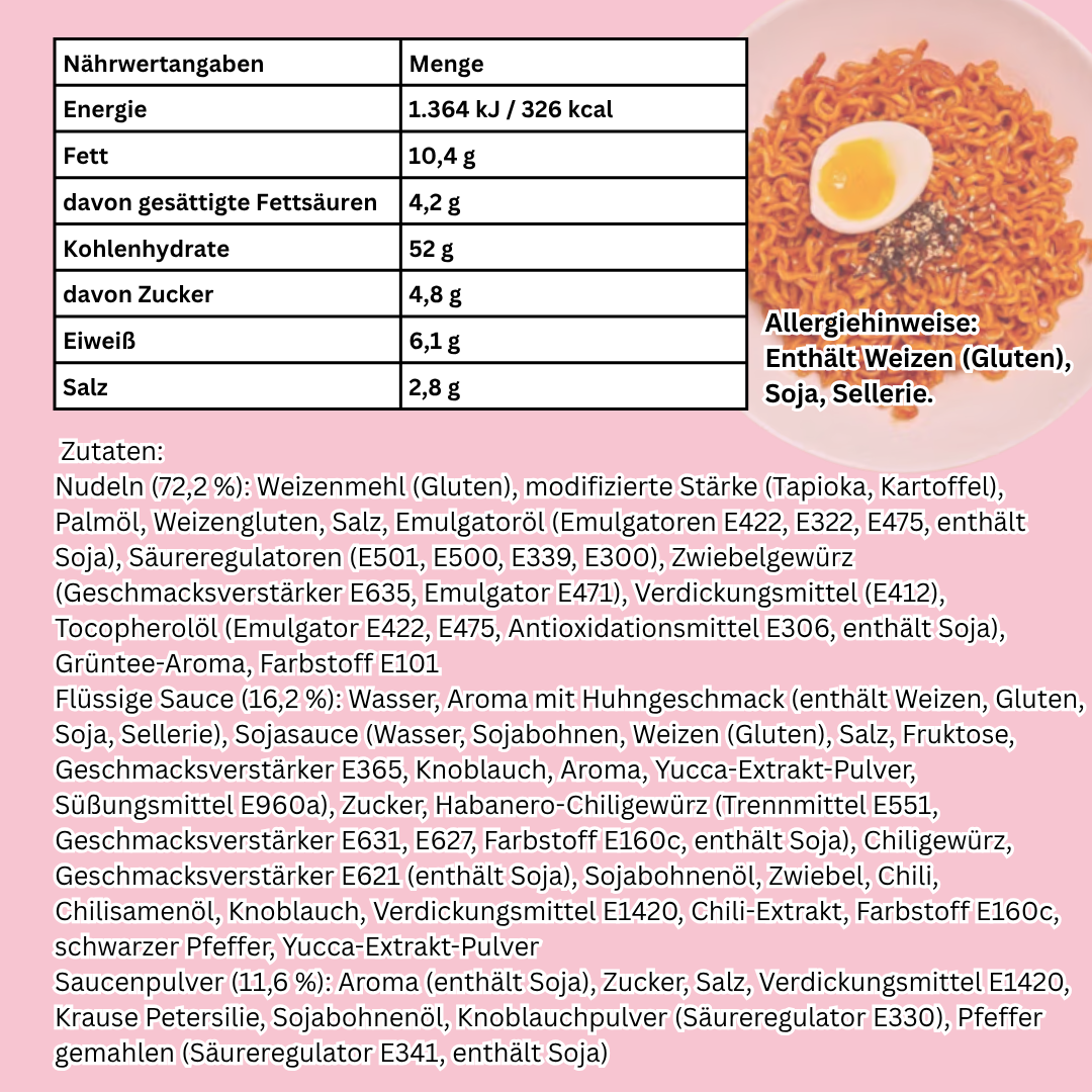 1x Samyang Buldak Carbonara Instant Nudeln – 1x130g, Carbonara-Sauce