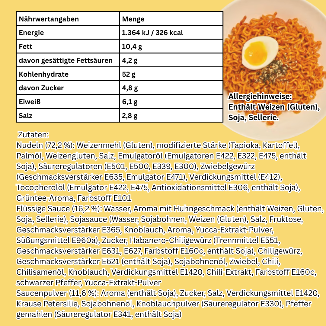 1x Samyang Bildak Cheese Instant Nudeln – 1x130g, Cremiger Käse-Geschmack