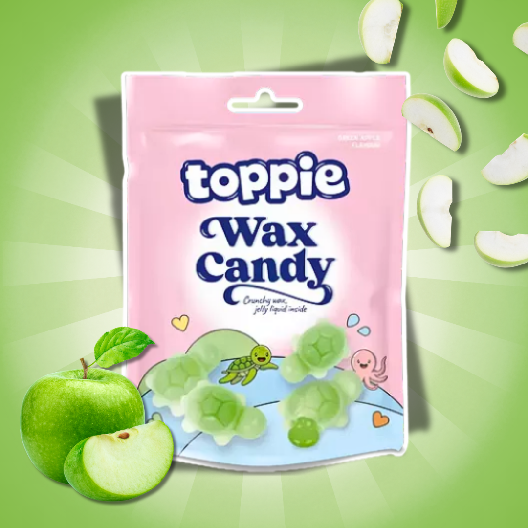 3x Toppie Wax Candy | 3x40g Flüssige Süßware in Wachshülle – Blueberry, Strawberry & Green Apple – Fruchtige Liquid Candy Box