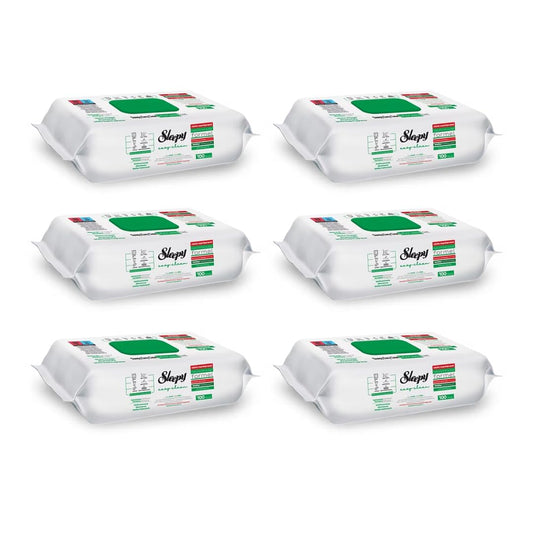 Sleepy Easy Clean – 6er Pack Reinigungstücher (Grün, 6 × 100 Stück, Weißseife-Formel) – streifenfreier Glanz auf allen Oberflächen