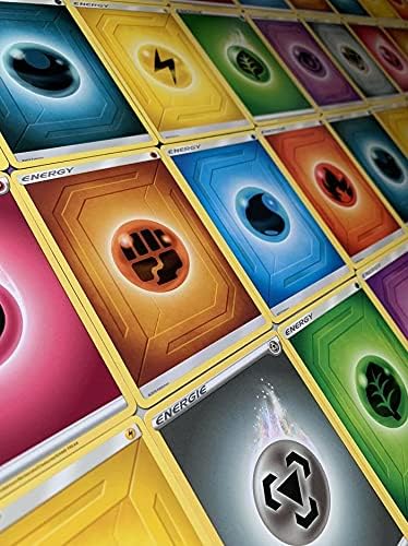Pokémon TCG – 100 Basis-Energiekarten | Alle Energietypen enthalten | 5–20 Karten pro Typ