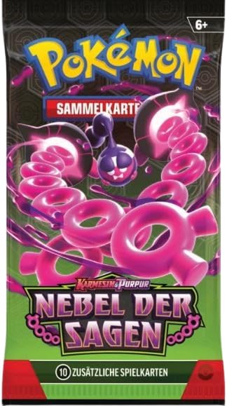 3x Pokemon Karmesin & Purpur: Nebel der Sagen Booster - KP6.5 - 3 Booster - mit 10 Karten pro Booster - DEUTSCH + Heartforcards® Versandschutz