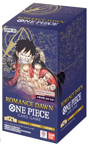 Romance Dawn OP01 Booster Box Korean Version, 24 Packs, 6 Cards per Pack + Heartforcards® Versandschutz