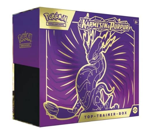 Pokéman Karmesin & Purpur Top-Trainer Box - Deutsch + Heartforcards® Versandschutz