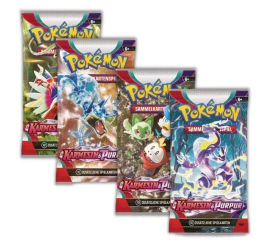 PKMN - Karmesin und Purpur Booster - Deutsch + Heartforcards® Versandschutz