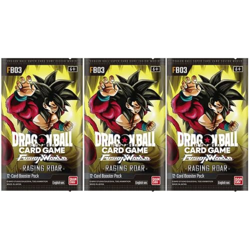 3er Raging Roar Booster - Fusion World: - 3x Dragon Booster  Karten Packs- [ FB-03 ] - ENGLISCH + Heartforcards® Versandschutz