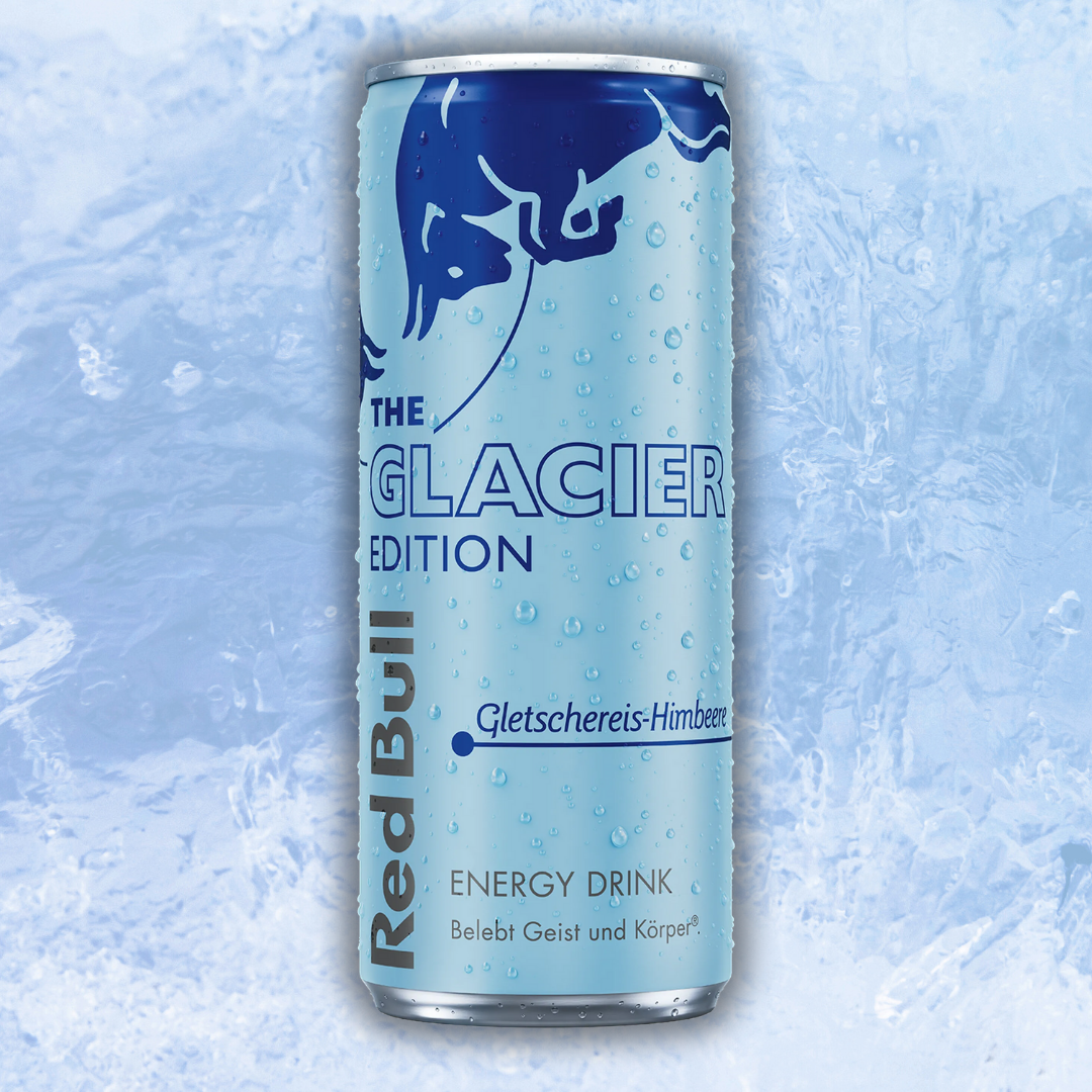 Red Bull Gletscheis Glacier Ice – 250 ml Dose | Limitierte Edition | Erfrischender Ice-Boost Gleitschereis-Himbeere