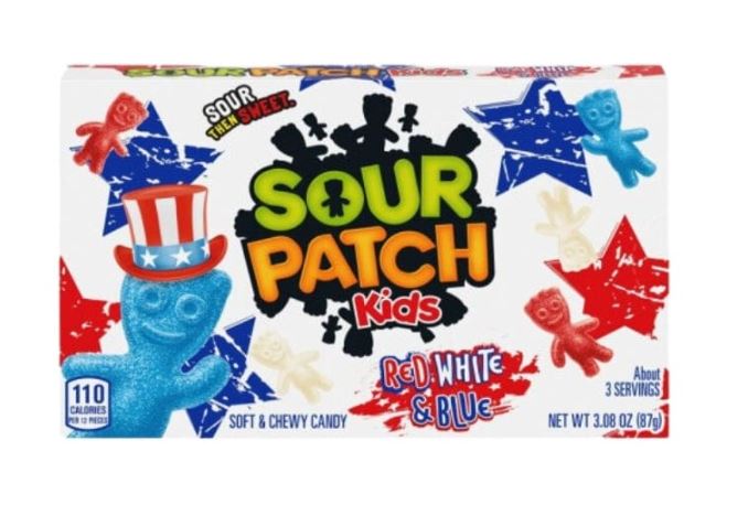 Sour Patch Kids Red, White & Blue 87 g – Limitierte USA-Edition | Süß-saure Fruchtgummis (MHD 08/2025)