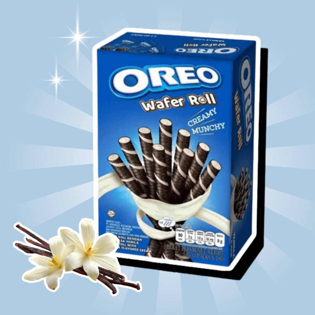 20x Oreo Vanilla Cream Filled Wafer Rolls – 20x54g – Knusprige Waffel mit Vanillecreme
