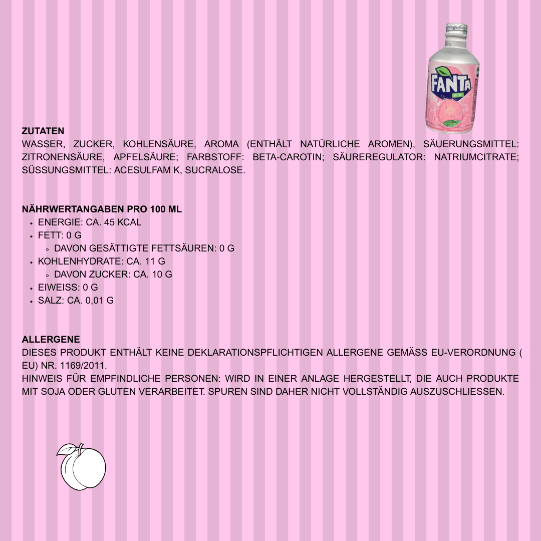 1x Fanta White Peach Japan 300ml – Japanische Weiße Pfirsich-Limonade