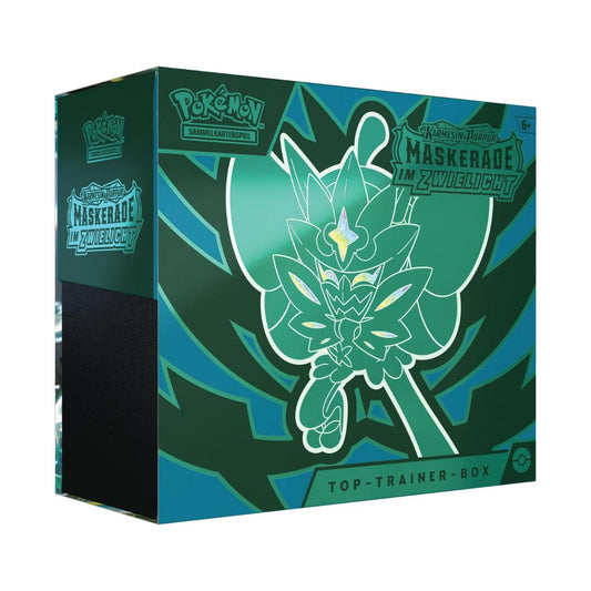 Pokémon TCG – Karmesin & Purpur Maskerade im Zwielicht | Top-Trainer Box | Deutsch | Enthält Boosterpacks & Zubehör