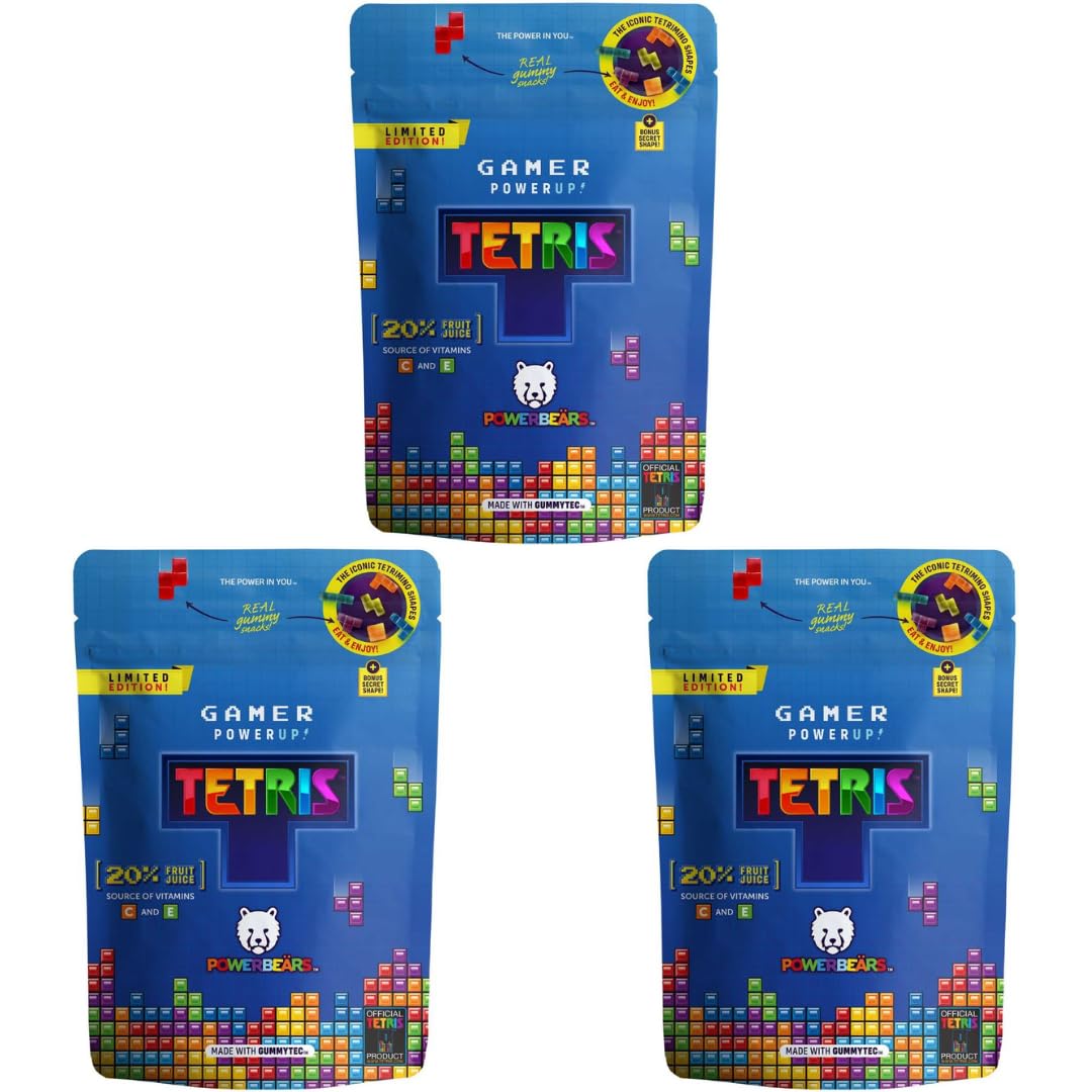 Tetris Powerbeärs Fruchtgummis | Gamer PowerUp Snack | 125g Packung