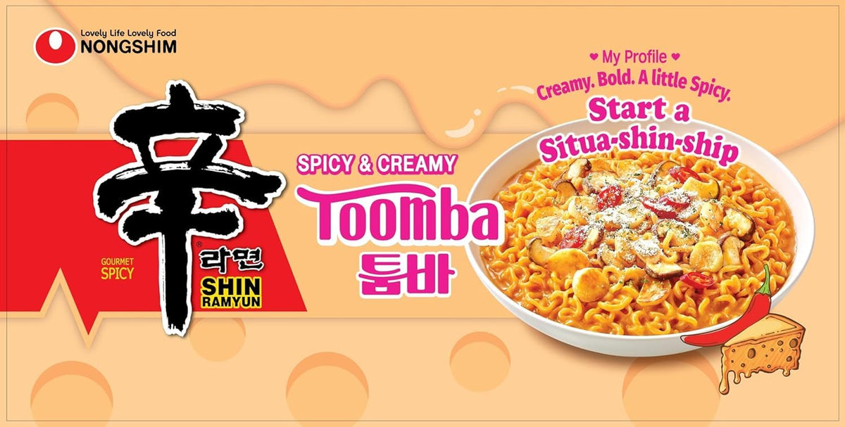 20x Shin Ramyun Toomba Spicy Creamy Stir Fry 137g x20 | Würzig & Cremig | Koreanische Instant-Nudeln Halal
