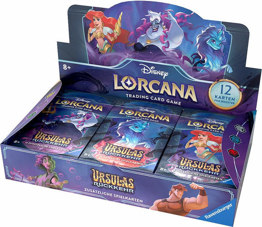 Lorcana Kapitel 4 Booster Display - URSULAS RÜCKKEHR - mit 24 Boostern a 12 Karten - DEUTSCH + Heartforcards® Versandschutz