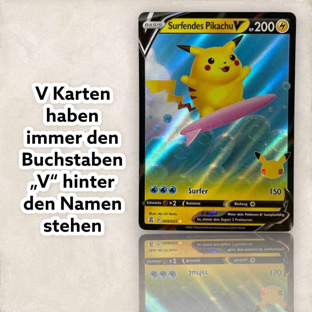 Pokemon MEGA Geschenk Paket | 1 große zufällige Tin Box mit 100 zufälligen Karten |  1 V Karte |  65 Hüllen | 10 Codes | 20 holo Karten & Zubehör! Ideal als Geschenk + Heartforcards Versandschutz